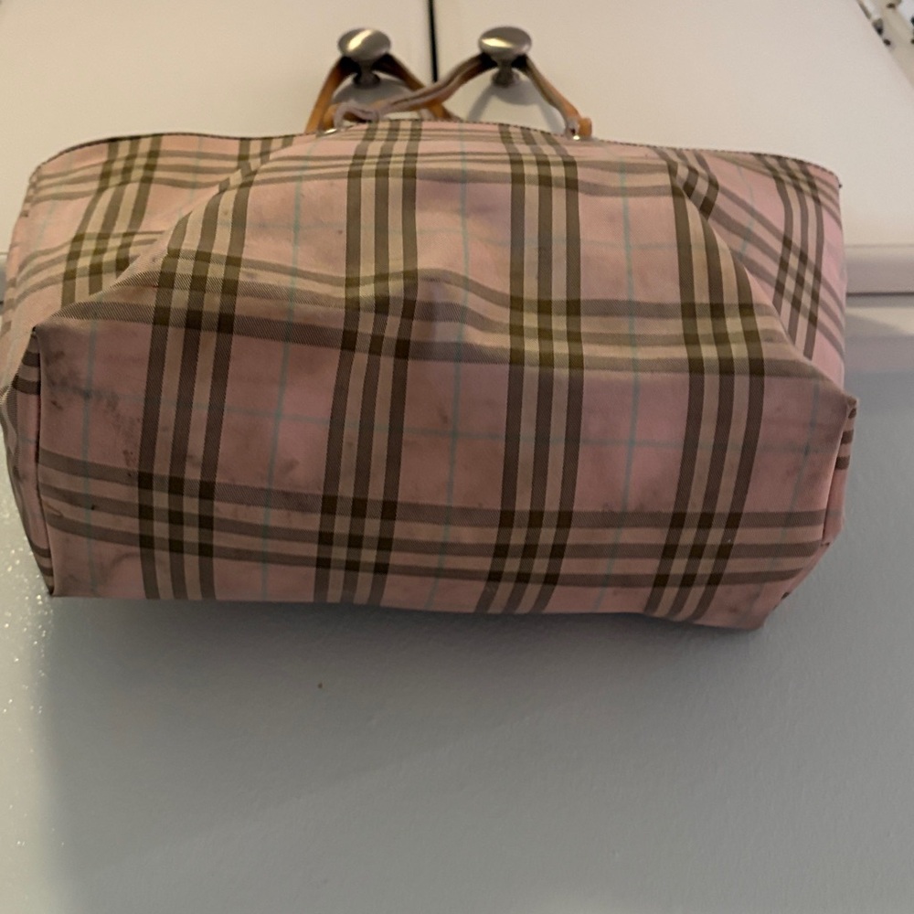 Burberry small Tote Bag Pink Plaid, fair condition - Picture 6 of 9